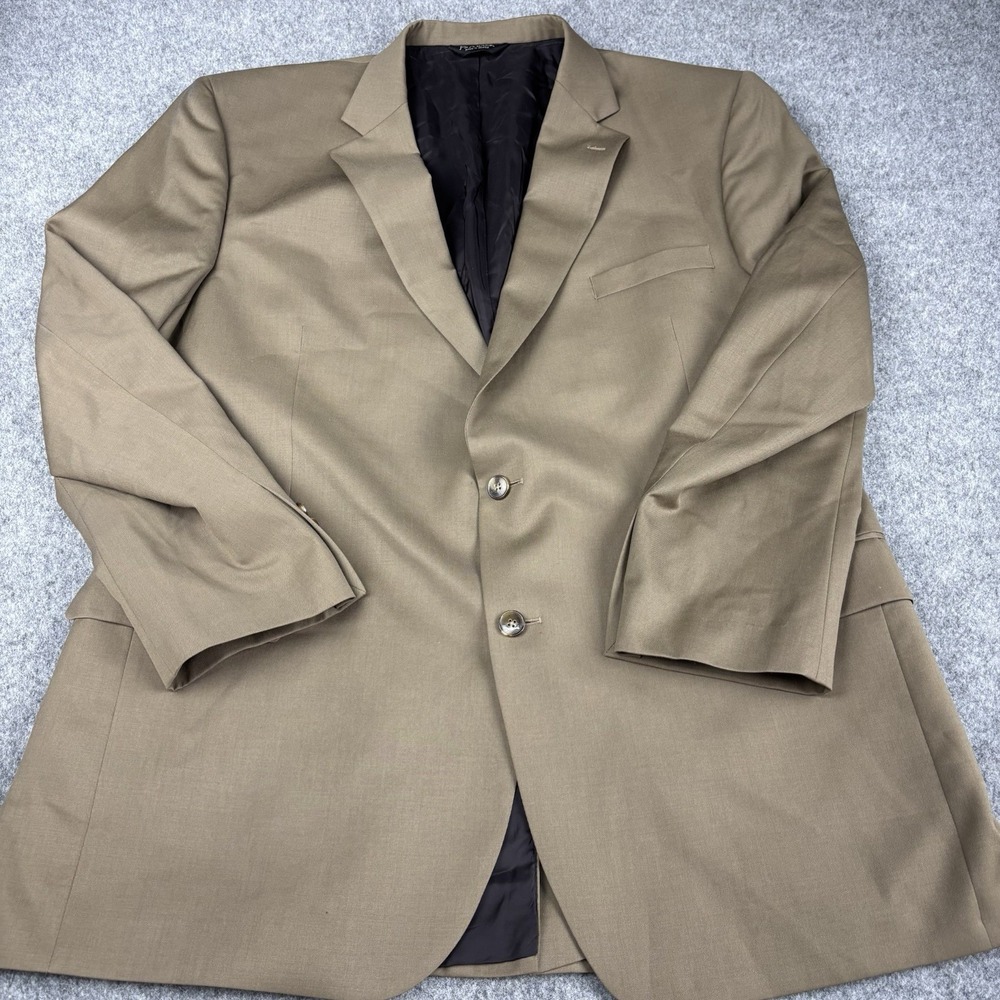 Jos A Bank Blazer Men's 48L Sports Coat Tan 100% Wool Travelers Collection Brown